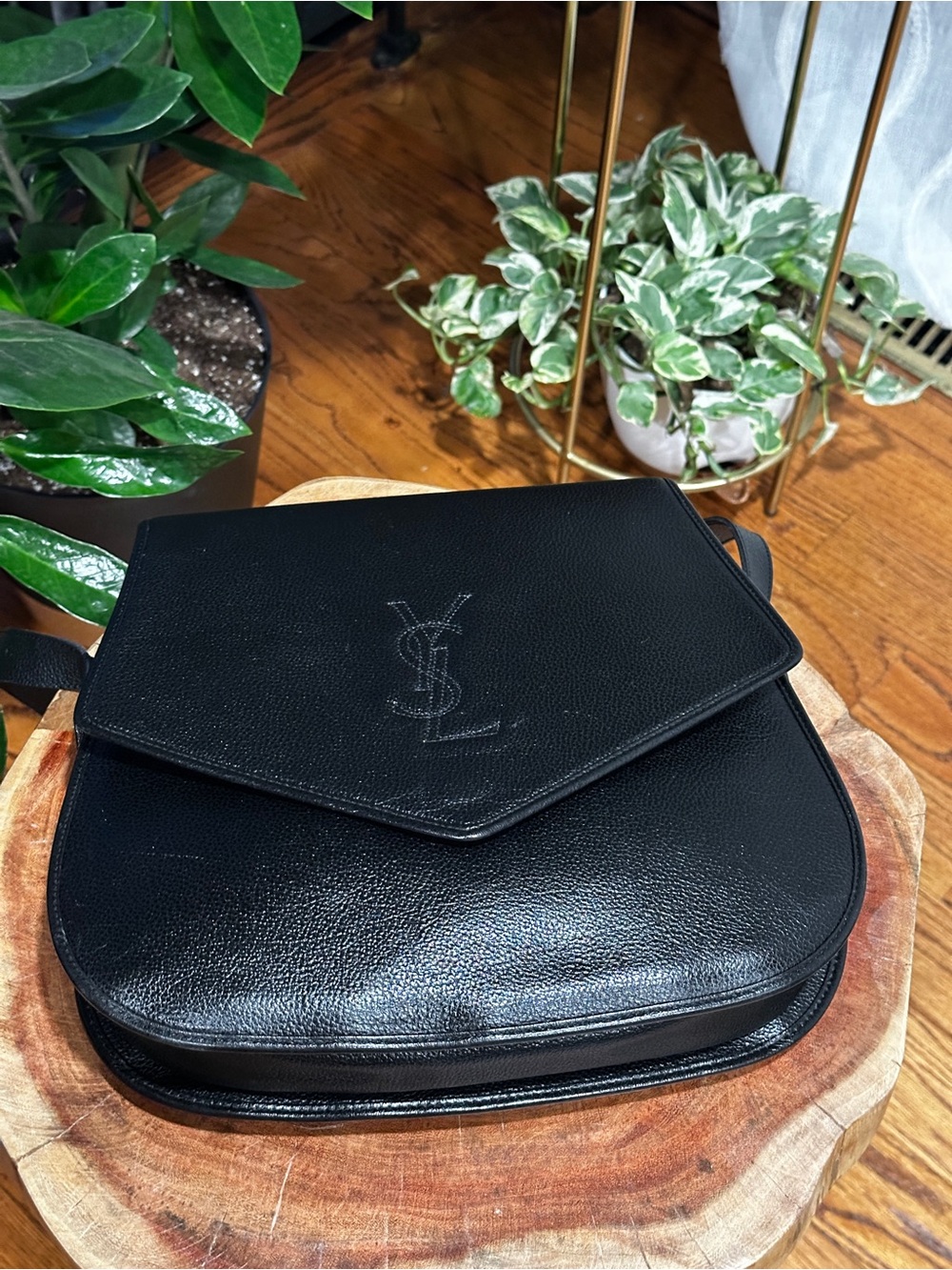 Vintage YSL Yves Saint Laurent Black Pebbled Leather Crossbody Bag - Picture 12 of 12
